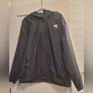 Adidas full zip water resistant jacket/windbreaker, men's XL, black
